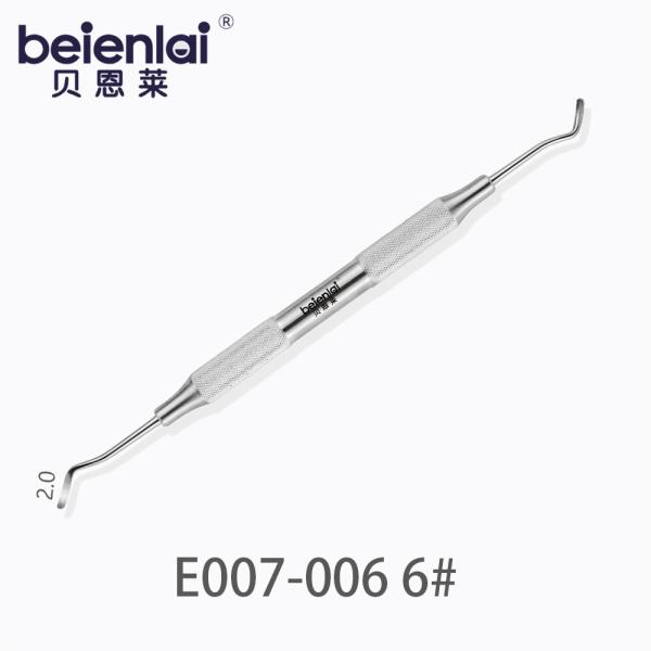 Benlai Gingival Separator E007-006 KXS 6#, Double End Curved Tip 2.0, φ9.5 Hollow Round Handle
